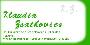 klaudia zsatkovics business card